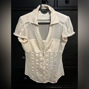 BEBE women’s cream colored blouse XS